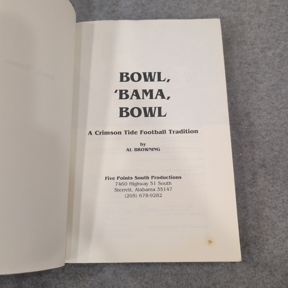Bowl Bama Bowl Al Browning Signed 5th Ed Alabama Crimson Tide Football History - Picture 4 of 6